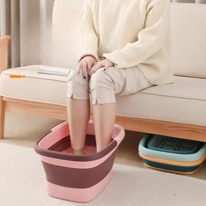 Foldable Footbath Massage Bucket Soaking Bucket Folding Basin Spa Foot Bath Household Sauna Bathtub Pedicure Bath Bathtub