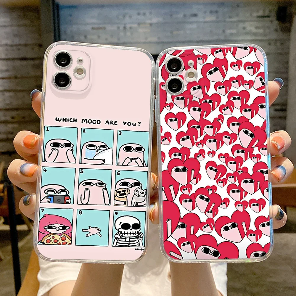Per Iphone 15 Ins Cartoon Small Lovely Pink Kettipz Custodia Per Telefono Iphone 15 14 13 12 Pro Max Xr Xs Mini Cover Trasparenti
