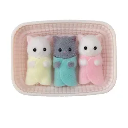 Sylvanian Families Dollhouse Furry Animal Persian Cat Triplets 3pcs Baby Figures New in Box 5458