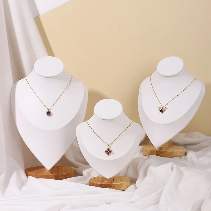 Velvet Necklace Display Stand for Show Bamboo Chain Jewelry Model Bust Holder