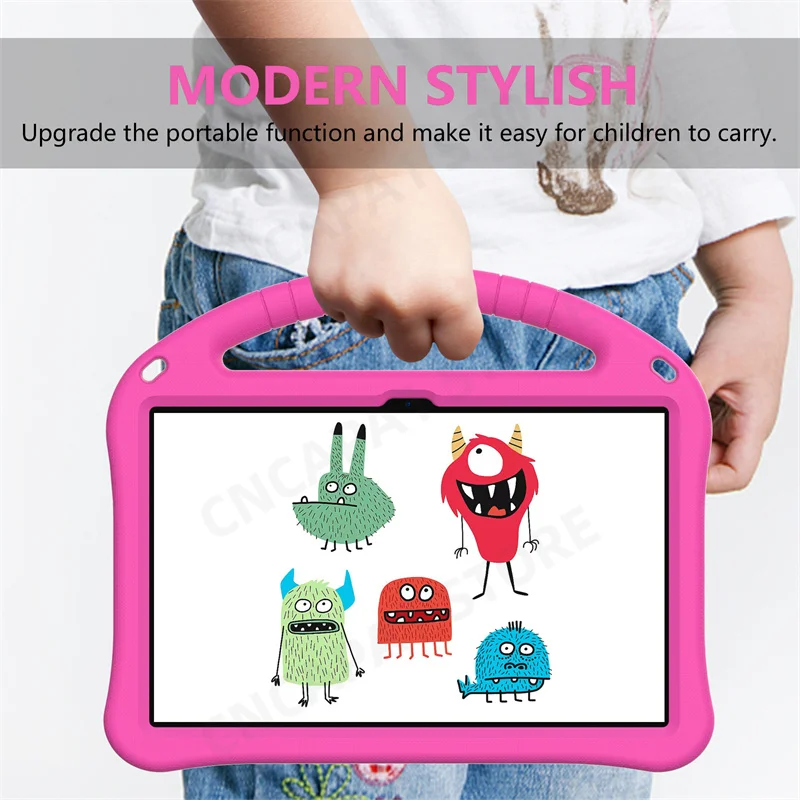 Cover antishock per bambini con manico antiscivolo per iPad 5 / 6 / Air - Nero - Italiano