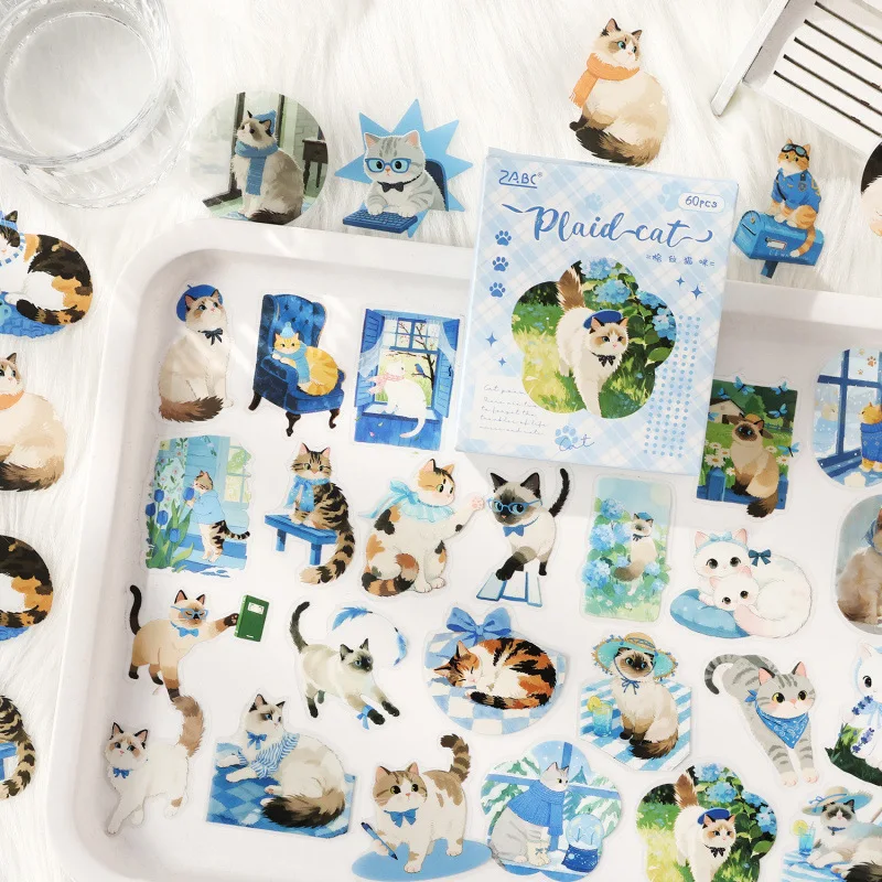 Yuezhen Cultural and Creative의 Kitten Holiday 애완동물 스티커 저널 스티커 어린이 스티커 귀여운 저널 재료 선물