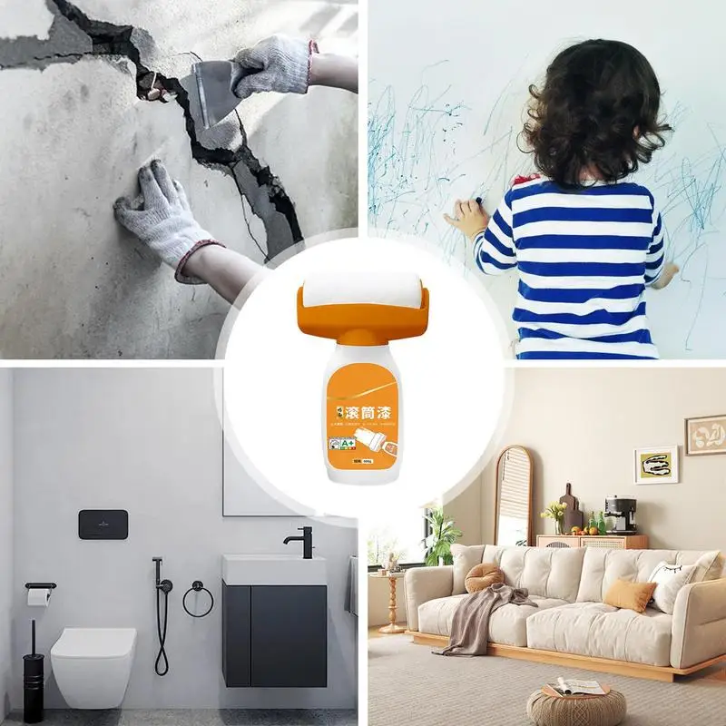 Wall Repair Roller 500g Water-Based Roller Brush Wall Repair Tool Portable Low Odor Brush Paint For Repairing The
