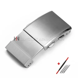 Stainless Steel Adjustable Folding Watch Clasp - 22mm (Silver)