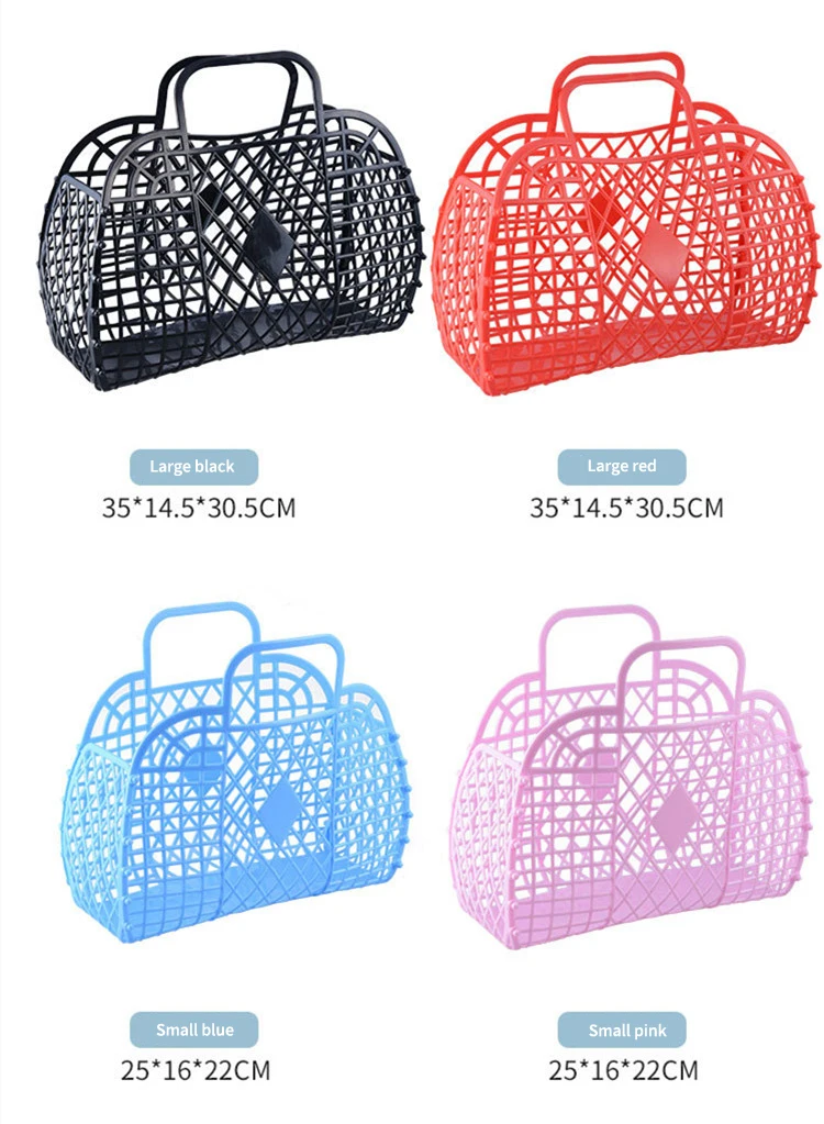 Panier De Rangement Portable En Plastique Avec Poignée Pour Dortoir, Salle De Bain, Jardin, Fournitures De Nettoyage, Panier De Grande Capacité