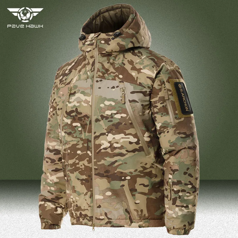 

Winter Tactical Parkas Men Military Windproof Waterproof Thicken Warm Down Jackets Outdoor Camo Hunting Polar Region Cargo Coats