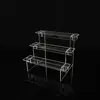 1Sets Acrylic Ladder Display Stand Durable Home Organizer Transparent Storage Rack Adjustable Computer Monitor Model Holder 5
