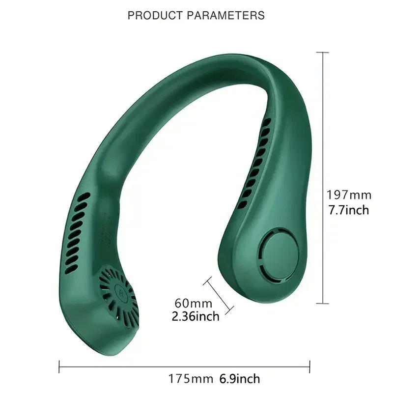 1pc Rechargeable Portable Neck Fan - Bladeless Personal Fan For Outdoor Sports - Hands-Free Cooling Solution 3