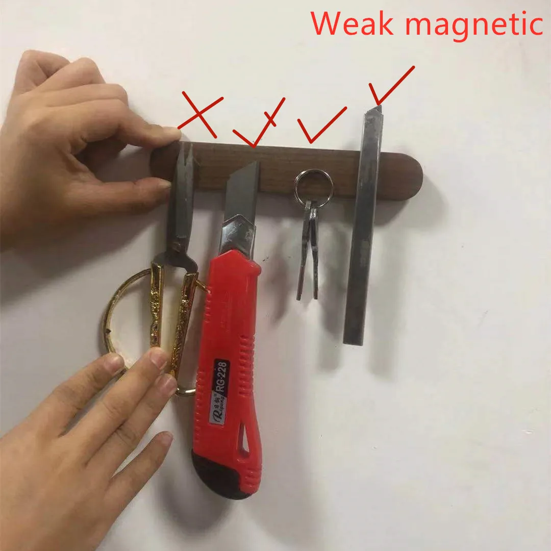 Wood Key Holder Wall Key Storage Organizer Weak Magnetic Key Rack Hanger Key Ring Hooks Clerk Housekeeper on The Wall