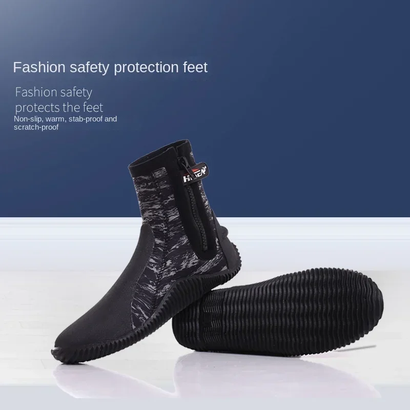 Water Shoes 5MM Neoprene Scuba Diving Boots Vulcanization Winter Cold Proof High Upper Warm Fins Spearfishing
