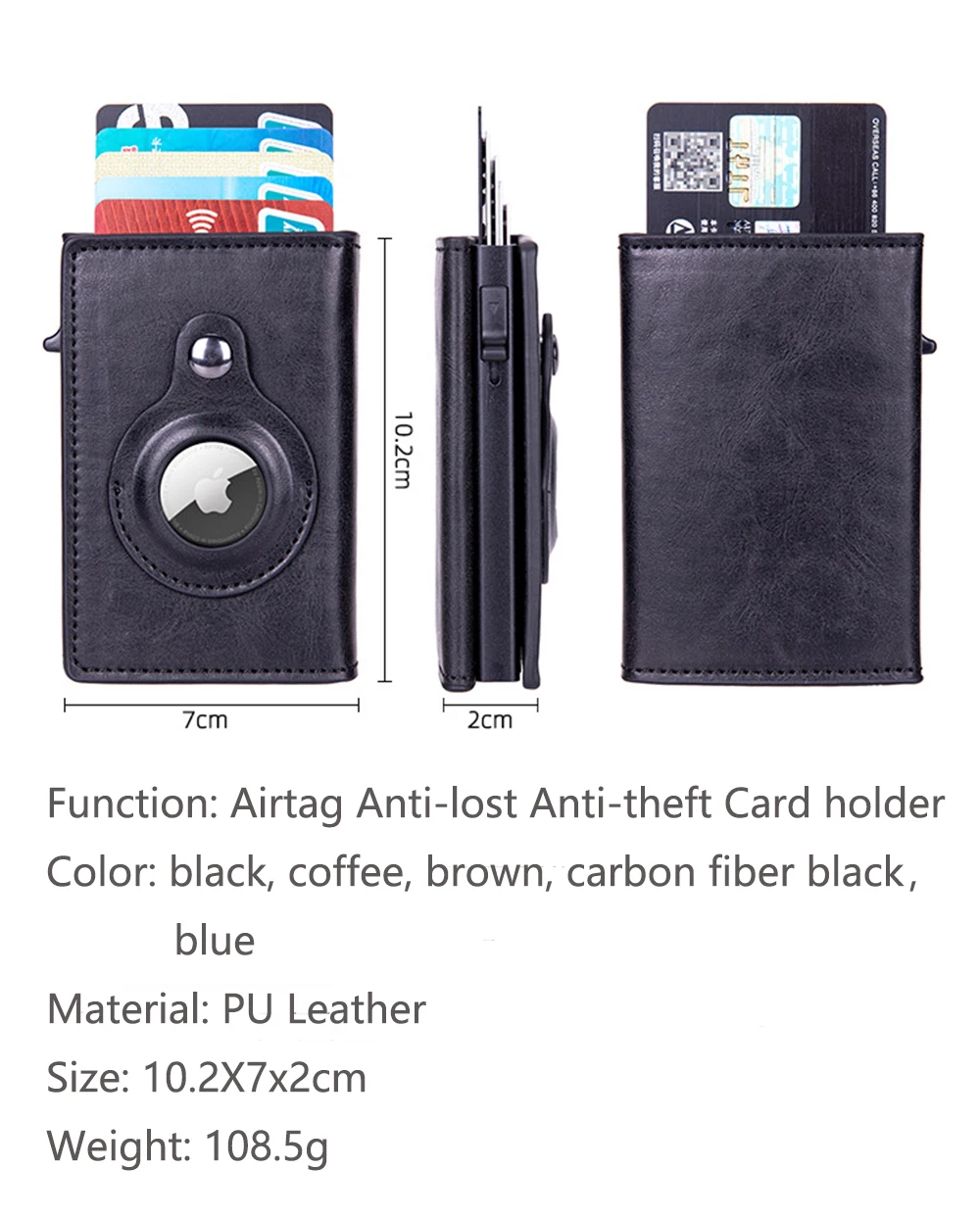 New Apple Airtag Wallet Men Carbon Fiber Fashion ID Credit Card Holder Rfid Slim Airtag Slide Wallet Designer Cardholder
