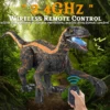 Remote Control Dinosaur Toys Kids RC Electric Walking Jurassic Dinosaur Simulation Velociraptor Toy With LED Light And Roaring 1