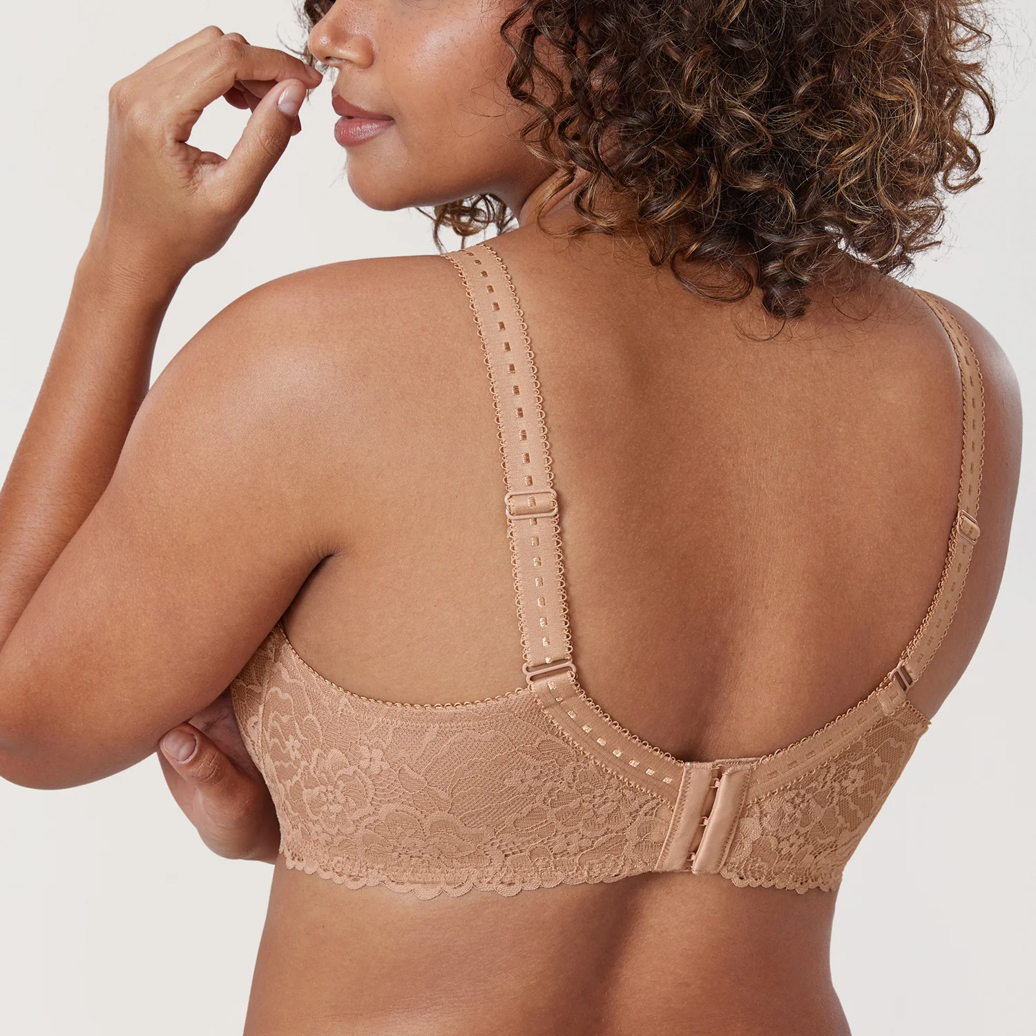 Women's Sexy Transparent Plus Size Minimizer Full Coverage Unlined Underwire Lace Bra