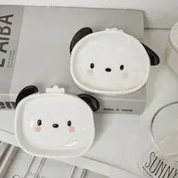 White Dog Shaped Ceramic Tray Mini Cartoon Seasoning Plate Cafe Dessert Sushi Plate Creative Desktop Decoration 1