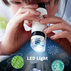 Handheld Microscope Kit For Children Lab LED Light 60X-120X Home School Biological Science Educational Toys Brinquedo STEM Gift