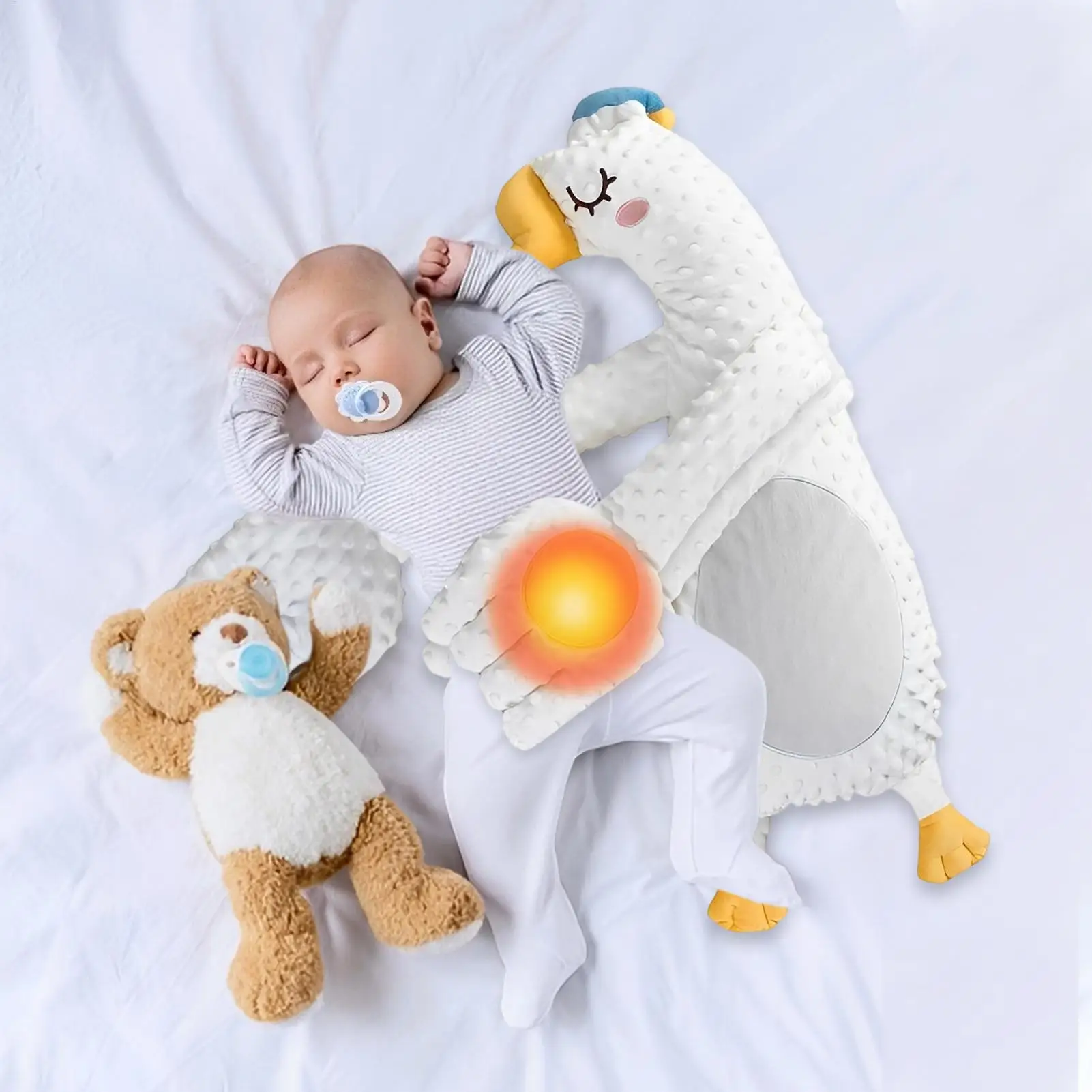 Muñeco para dormir para bebé con palma calmante, almohada eléctrica de ...