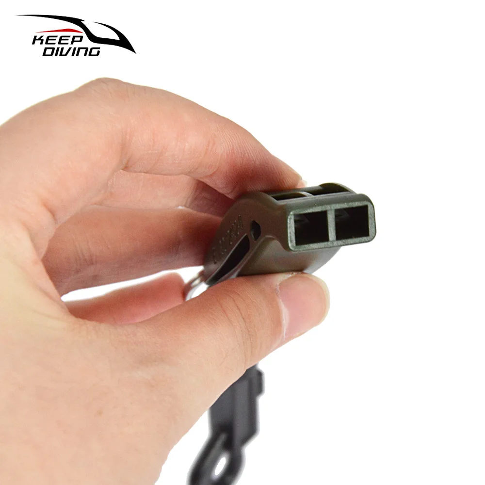 1 pcs Outdoor Dual frequency Survival Whistle Diving Rescue Emergency Safety With Quick-release Buckle