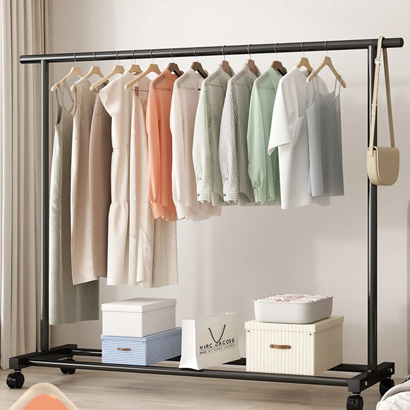 Storage Standing Clothes Wardrobes Hanger Shelf Living Room Bags