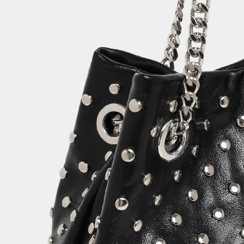 Luxury Women's Bag New High Quality Horseshoe Bucket Bag Exquisite PU Rivet Sequin Design Women's One Shoulder Handbag