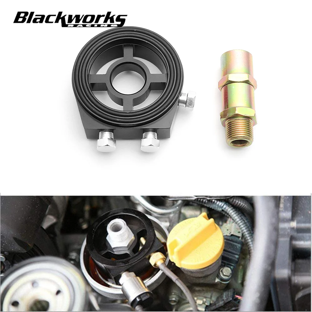 Universal Aluminum Oil Filter Sandwich Adapter with Sensor Connectors Kit