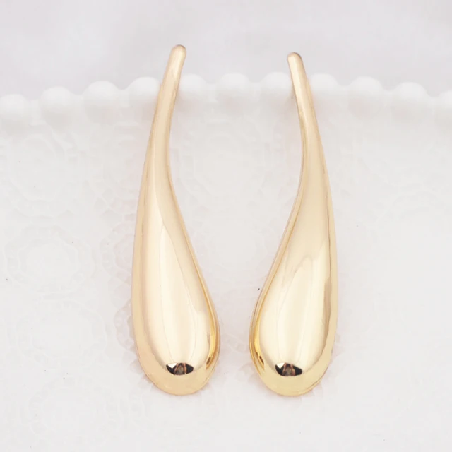 Exaggerate Big Water Droplet Drop Earrings for Women Trendy Simple Metal Statement Long Dangle Earrings Party Retro Jewelry Gift