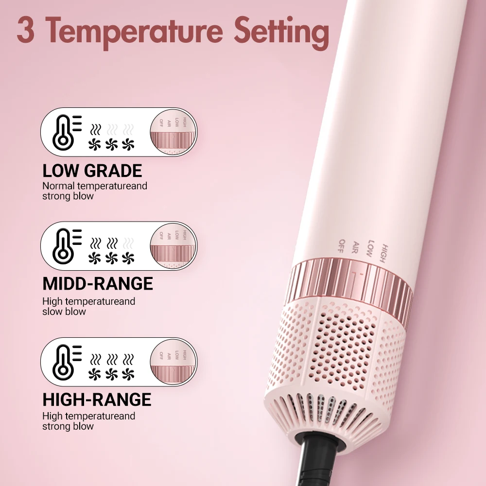 Hair dryer brush detachable 5-in-1 styling and drying system, fast drying, curl smoothing and styling, automatic curling iron