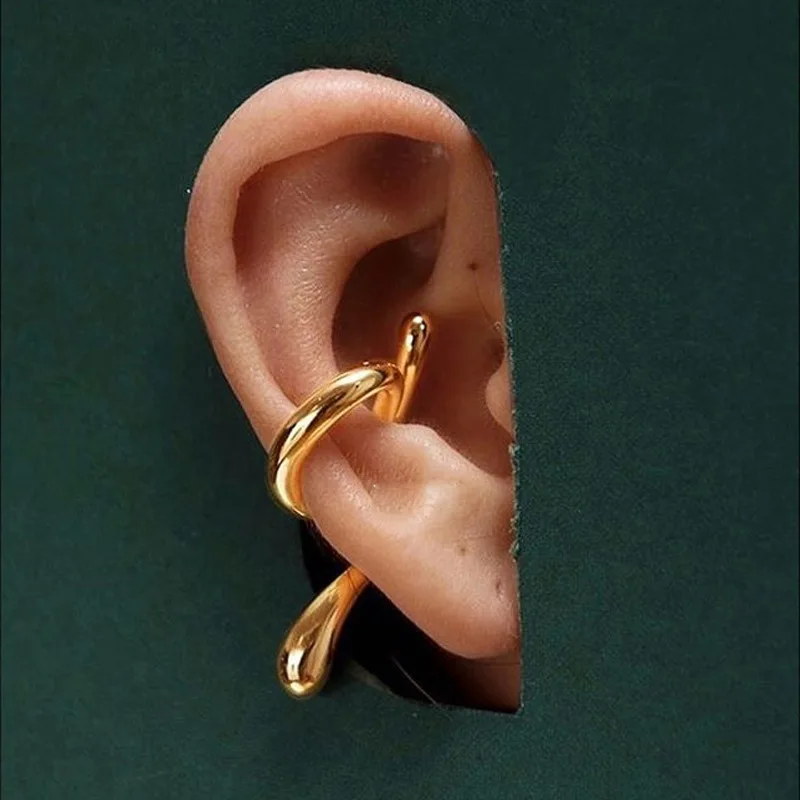 JeweBella Orecchini a Farfalla per Donna in Argento/Oro - Ear Cuff Farfalle con Zirconi Scintillanti - Clip Senza Buco Anallergici
