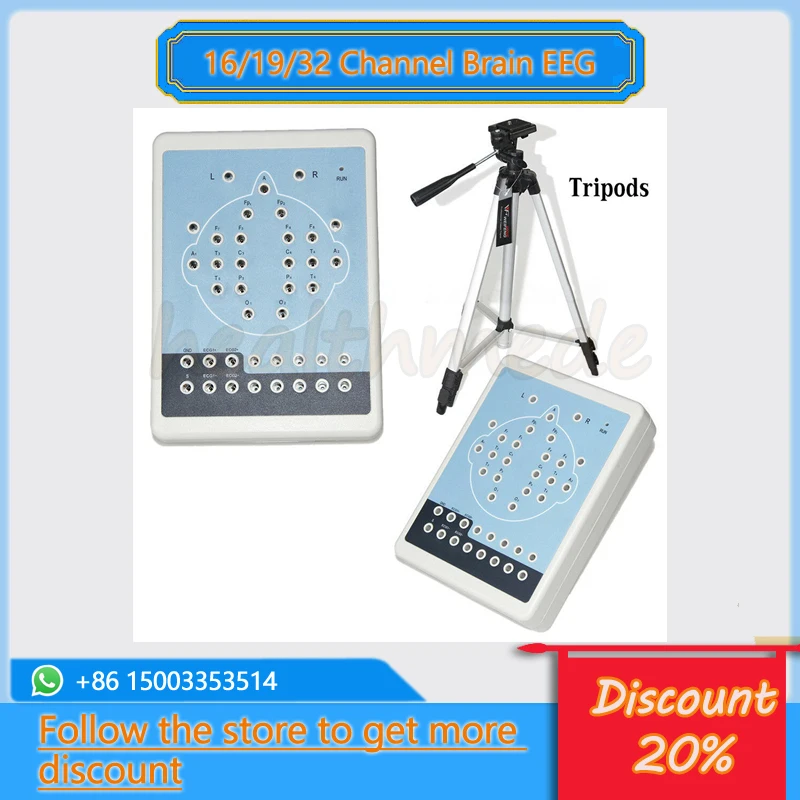 CONTEC KT88-1016 EEG 16 Channel Digital Mapping System, Brain Electric, Free 2 Tripods