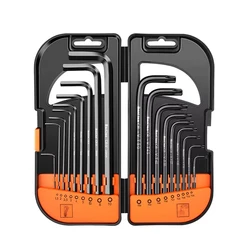 Premium 18 - Piece Industrial Hex Wrench Set - Durable Chromium Vanadium Steel, Includes Metric Screwdrivers & Torx Tools (Black)