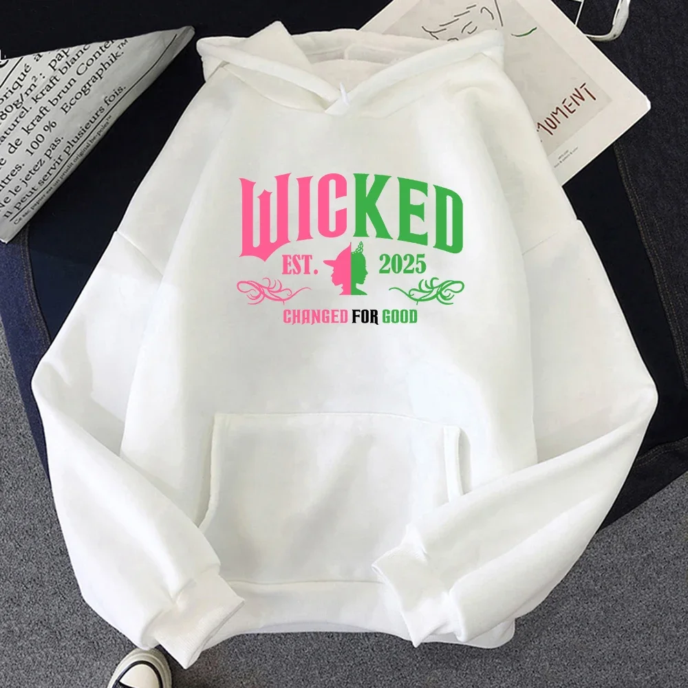 2025 Movie Wicked for Good Hoodie New Women/Men Harajuku Letter Print Hoodies Fashion Casual HipHop Sweatshirt Harajuku Unisex