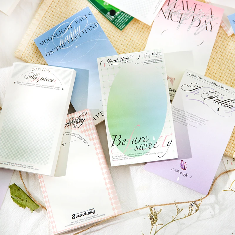 

100 sheets per pack Memo Book Romantic INS Fresh Hand Account DIY Material Decoration Writing Message Paper 6 types