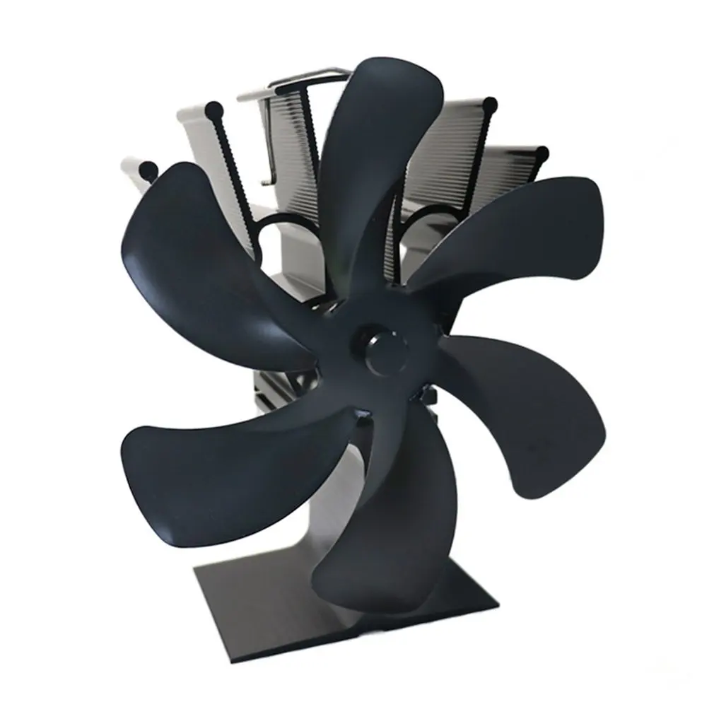 

6 Blades Stove Fan Heat Powered Stove Fan Log Wood Burner Ecofan Quiet Home Fireplace Chimney Fan Efficient Heat Distribution