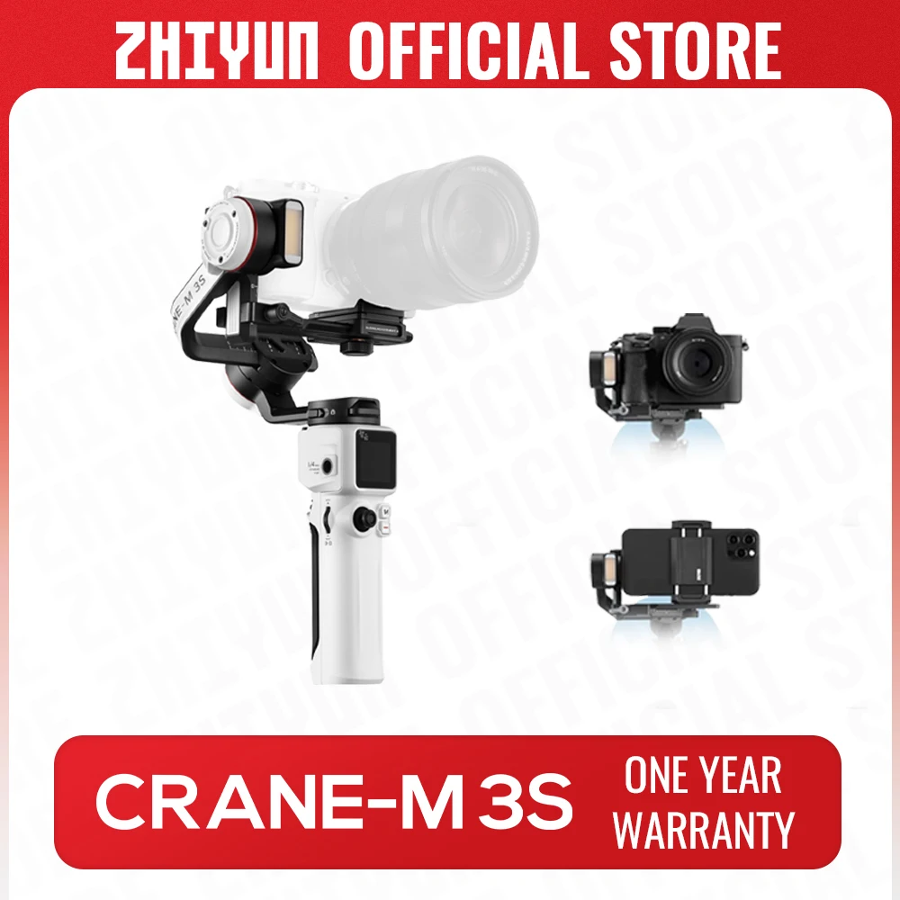 ZHIYUN Official Crane M3S Camera Gimbal Stabilizer Handheld Quick Release Mirrorless Cameras Phone Sony ZVE10 Canon camera gimbal stabilizer