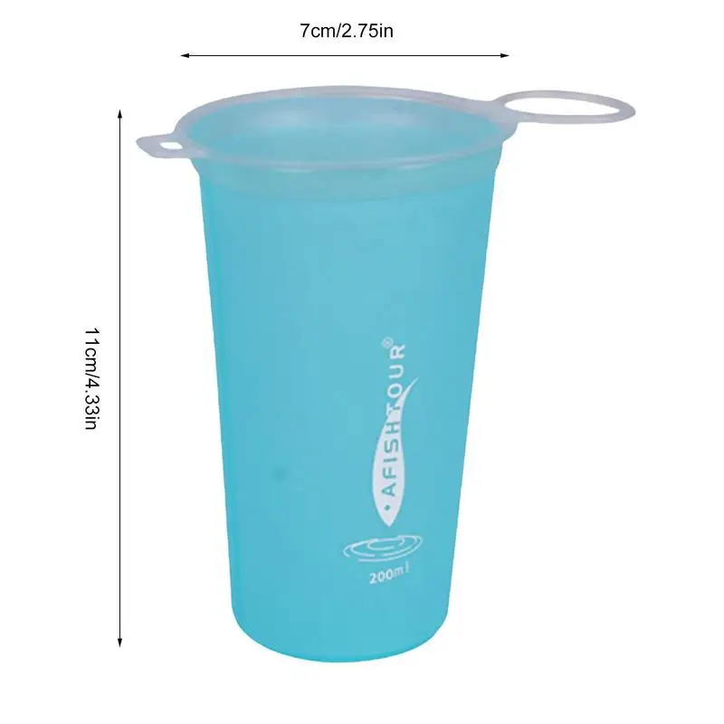  TPU Soft Cups Collapsible Sports Water Bottle Outdoor Foldable Water Cup Running Camping Hiking Flexible Bag