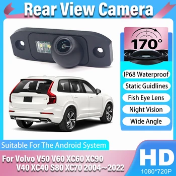 Telecamera posteriore per retromarcia per Volvo V50 V60 XC60 XC90 V40 XC40 S80 XC70 2004~2012 2013~2022, visione notturna fisheye