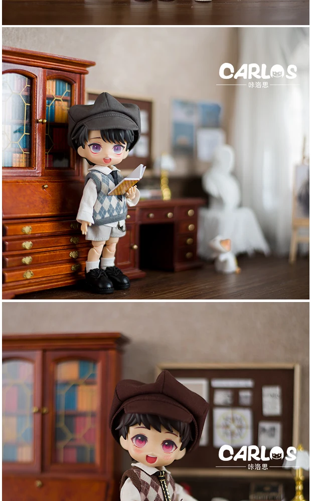 Ob11 Doll British Style Vest Set Doll School Uniform Doll Peaked Cap Accessories For Ymy, Nendoroids P9, 1/12 Bjd, Gsc, Molly