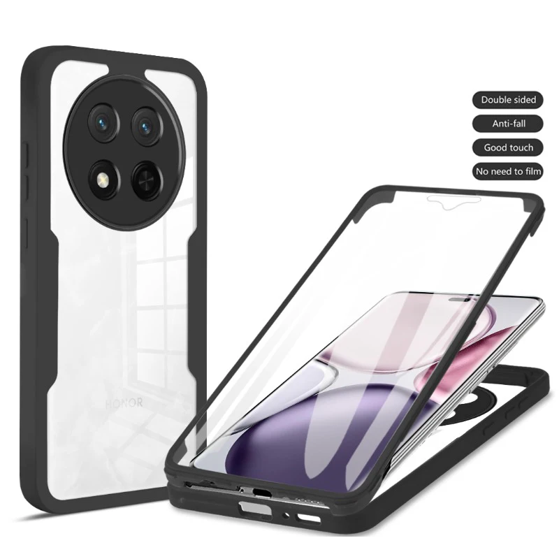 Ultimate 360° Clear Shockproof Phone Cover with Double-Sided Tempered Glass Protection