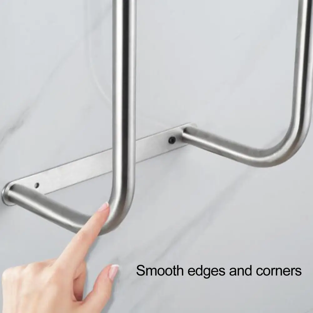 Stainless Steel Towel Rack with Screws Wall Mount Modern Heavy Duty Vertical Bath Shower Towel Organizer Bathroom Supplies