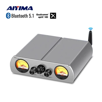 AIYIMA 하이파이 블루투스 파워 앰프, 스테레오 앰프, PCM5102 디코더, VU 계량기 앰프, 스피커 앰프, TPA3221, TPA3223