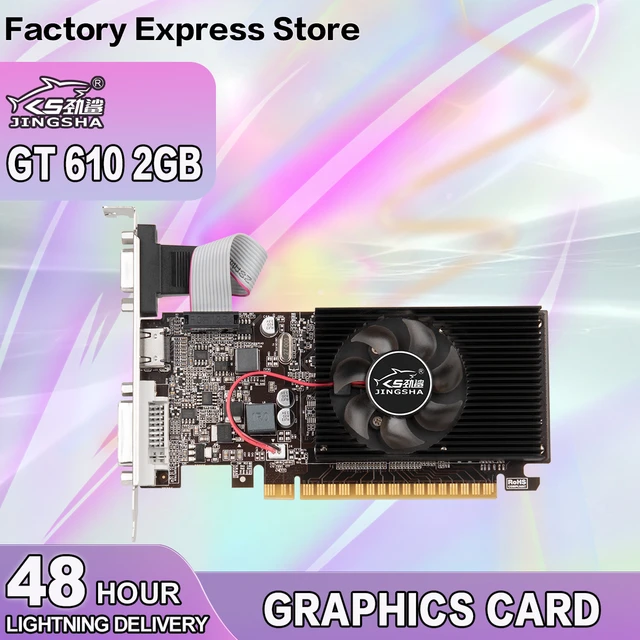 Jingsah Gt610 Graphics Card Pci-e 2.0 X16 64bit Gddr3 2gb Vga Dvi-i  Hdmi-compatible Video Cards For Nvidia Geforce Gt610 64 Bit - Crypto Mining  Gpu Card - AliExpress