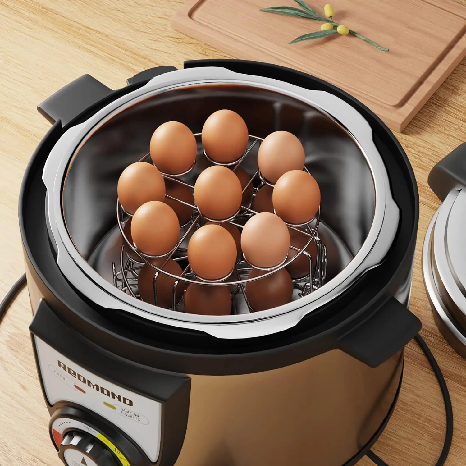 Egg Steamer Rack Stainless Steel Trivet for Instant Pot Accessories Fit 6 8 Qt Pressure Cooker Ninja Foodi Cook 18 Eggs 2 Pack S