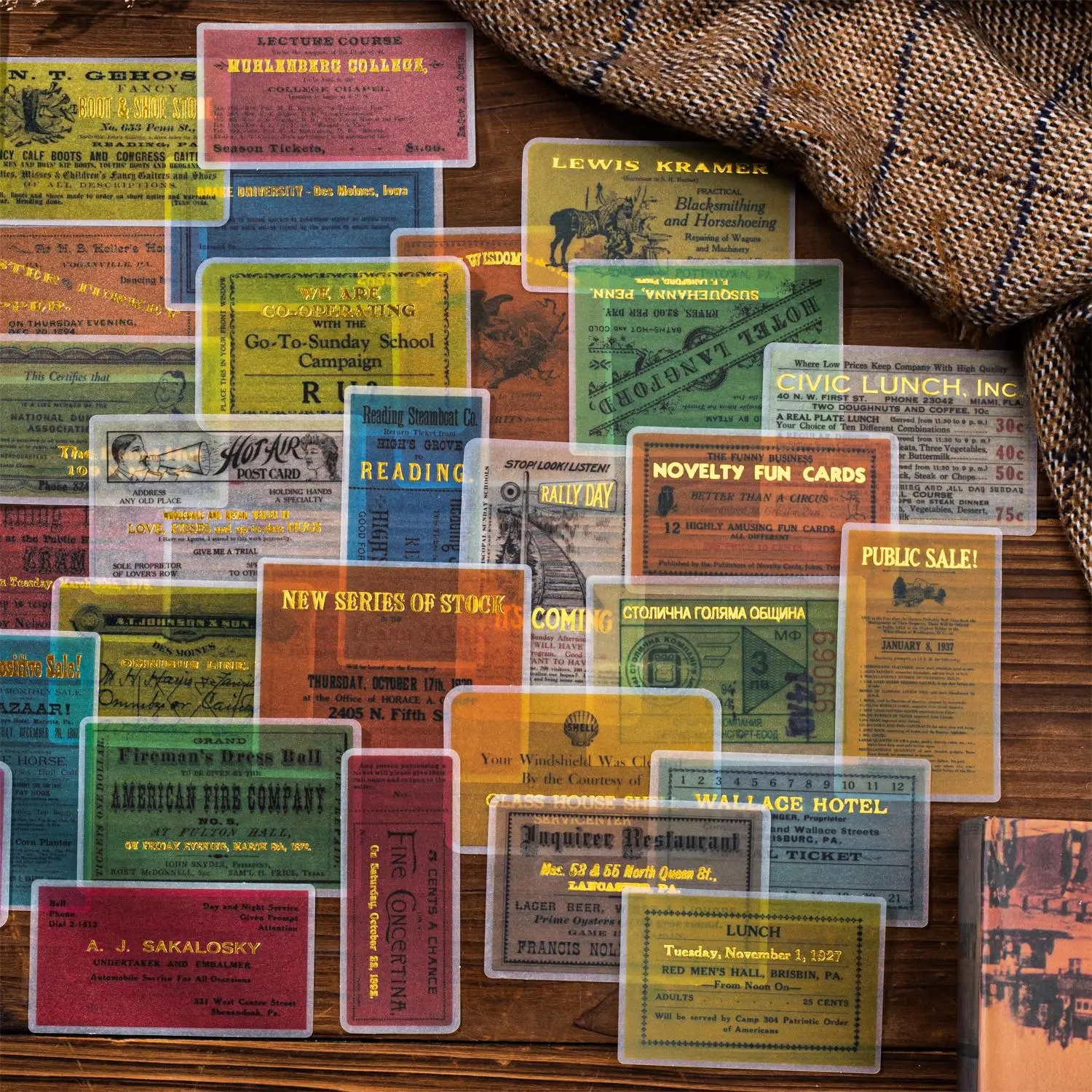 

20 Sheets World Journey Series Vintage Bronzing Bills Material Paper Creative DIY Junk Journal Collage Decor Stationery