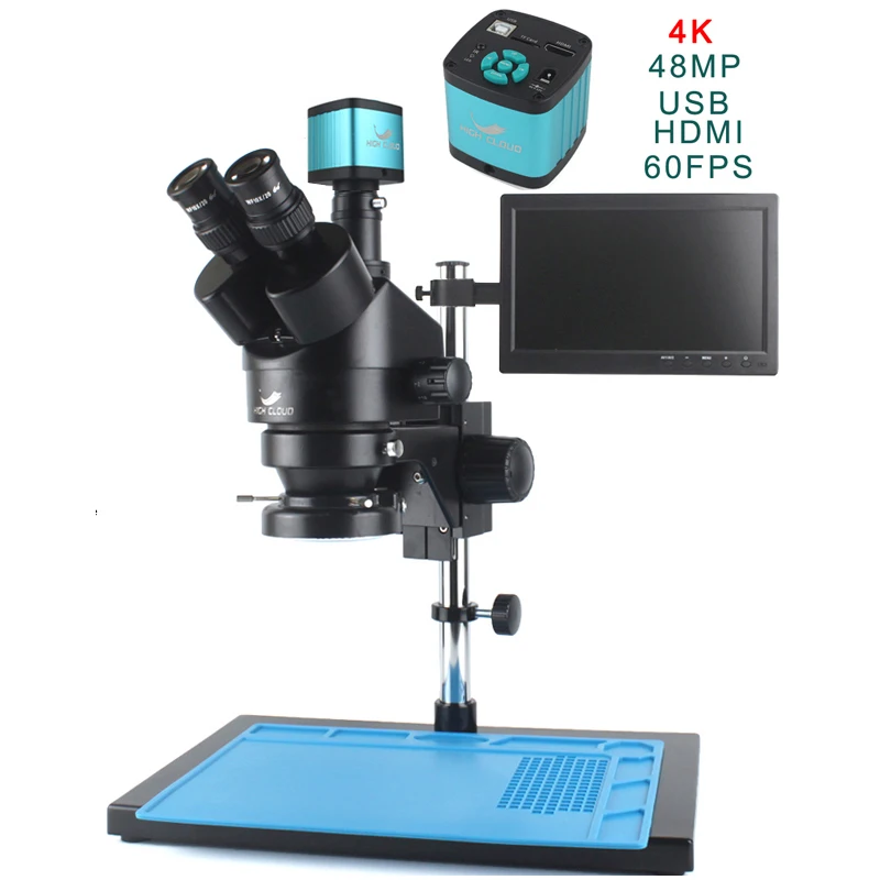 

3.5-90X Simul-Focal Zoom Trinocular Stereo Microscope 48MP 4K HDMI USB Industrial Digital Video Camera PCB Solderin Repair Set