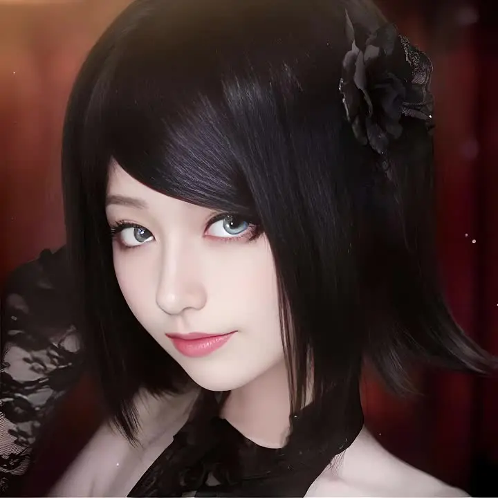 Ikusaba Mukuro Косплей Парик HSIU Короткие черные волосы Термостойкий синтетический