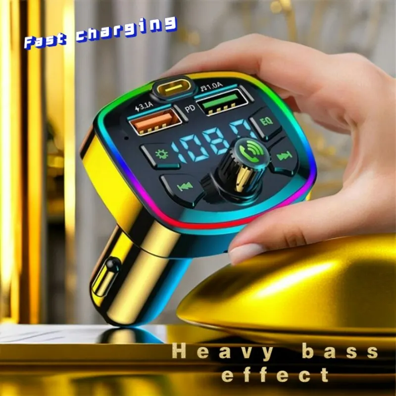 Car Charger Q7 Bluetooth FM Transmitter Bluetooth Hands Free Mp3 3.1A Dual USB Port PD Charging