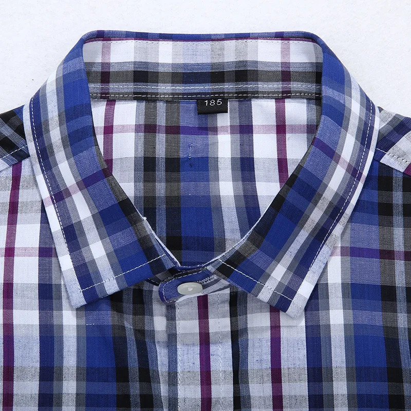 Casual Short Sleeved Shirt Short Sleeved Shirt Summer Men Plaid Cotton Short Sleeve Plus Size 6XL 7XL 8XL 10XL