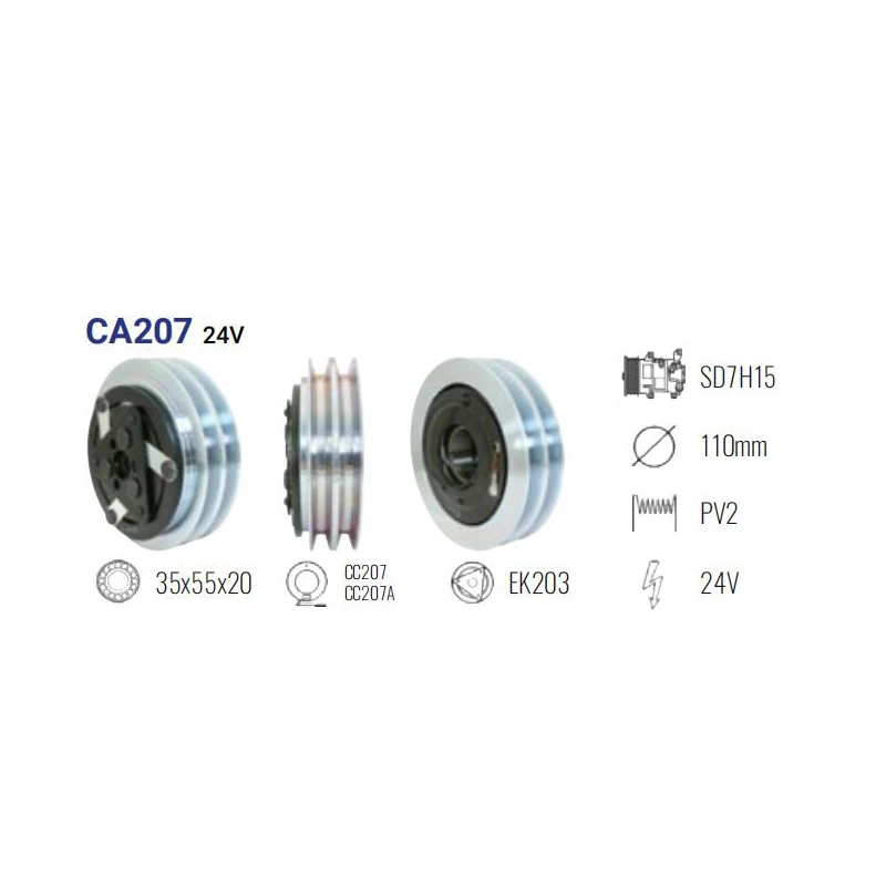 

Сборка сцепления CA207A SANDEN SD7H15 2PK 12V