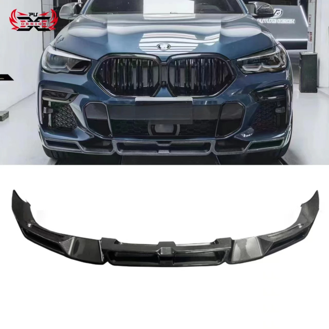 

For BMW X6 G06 LD style Carbon Fiber Front Bumper Lip Front Splitter Body Kit Retrofit accessories