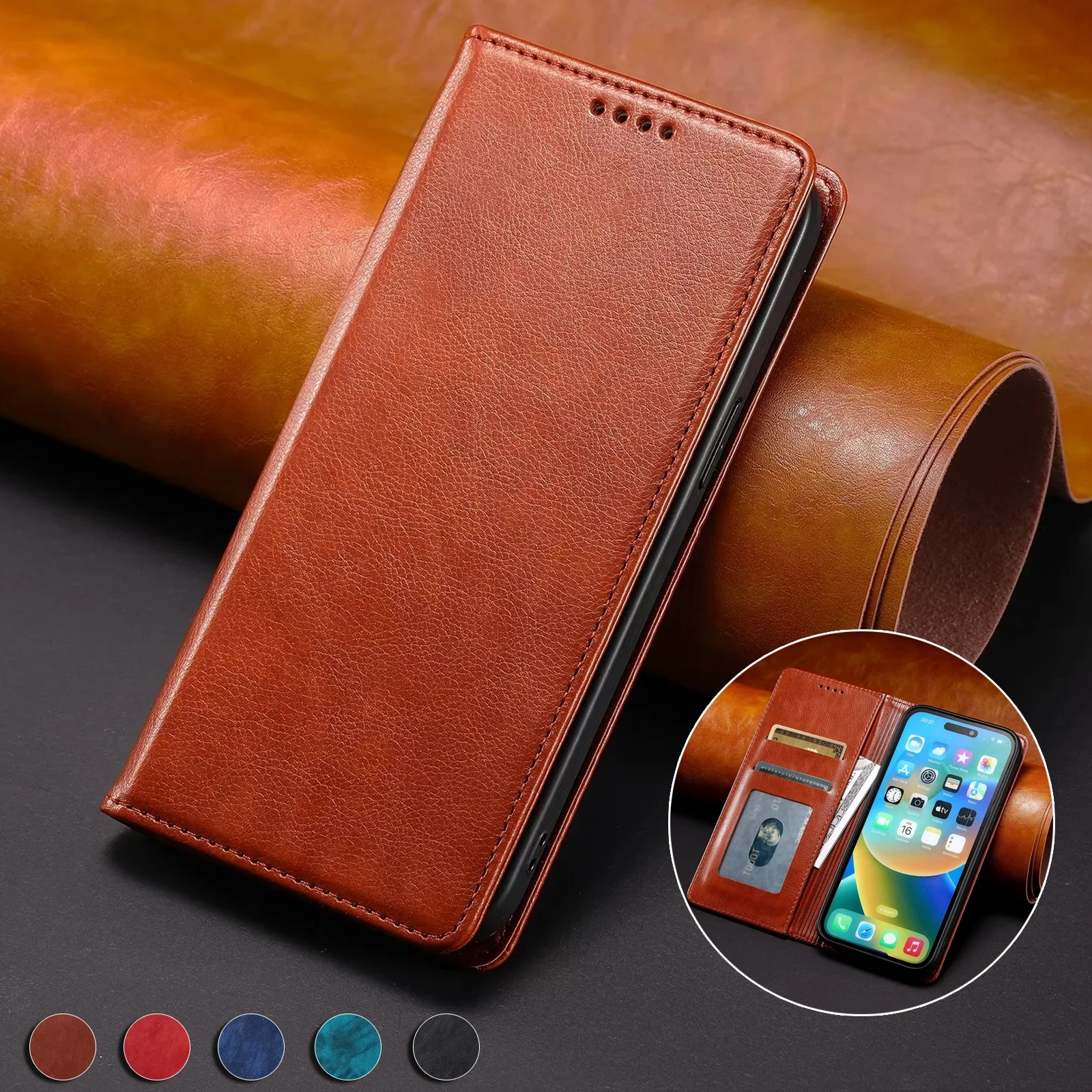 Leather Wallet Magnetic Flip Cover