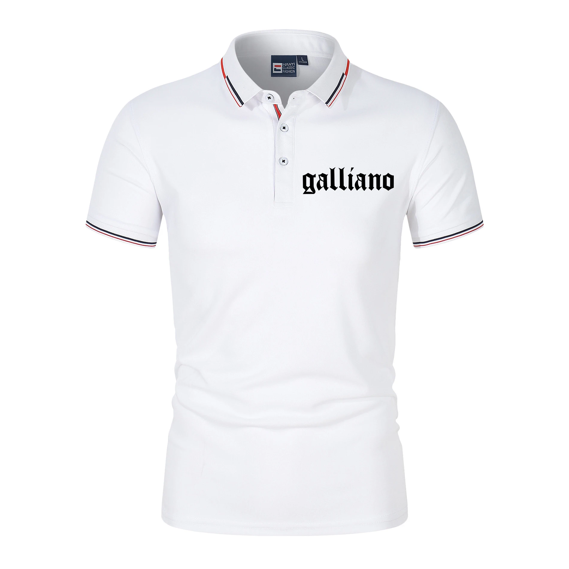 GALLIANO-Nowa wiosenno-letnia koszulka polo Tide męska biznesowa koszulka z klapami na co dzień_voghion.com